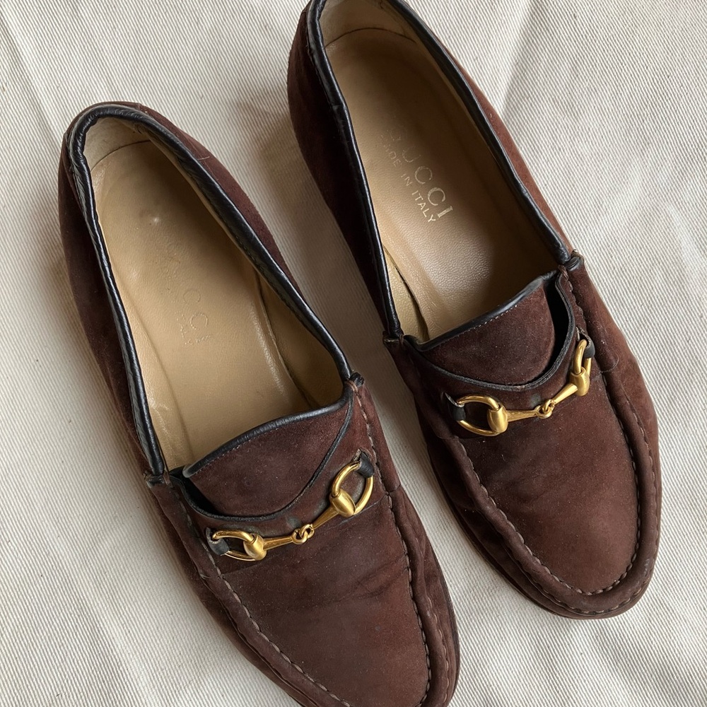 Vintage Gucci Brown Suede Loafer 7.5